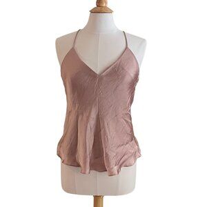 Solemio Los Angeles Pale Pink Satin Spaghetti Strap Racerback Cami